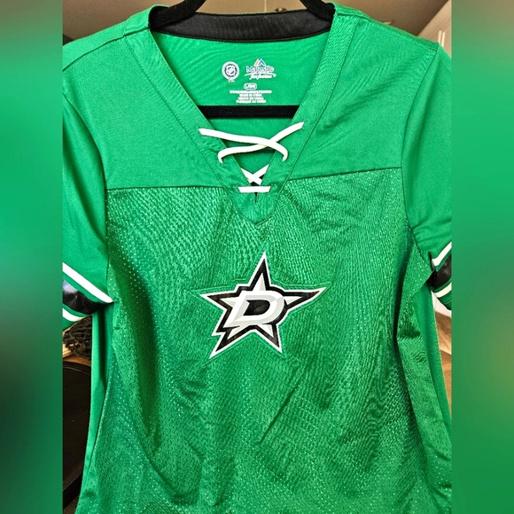 NHL Dallas Stars ๐ V Neck Fashion Jersey, Size:L, Green - Picture 4 of 5